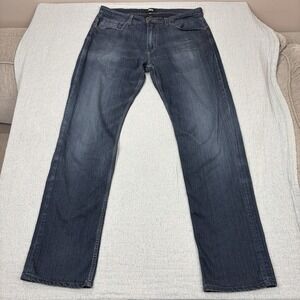 PAIGE Normandie‎ Mens Jeans 36x33 Dark Wash Slim Fit Stretch Denim Indigo Blue